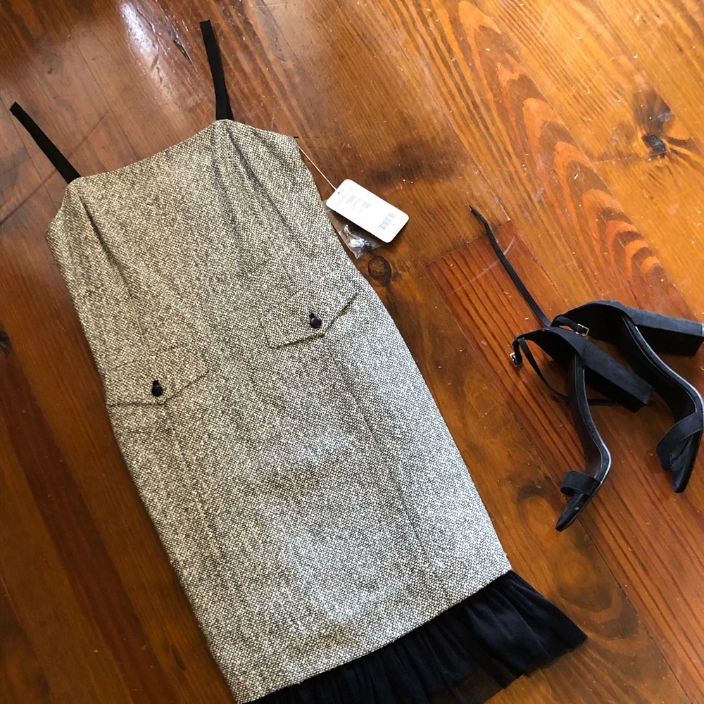 Carlisle Spaghetti Strap Black and White Dress